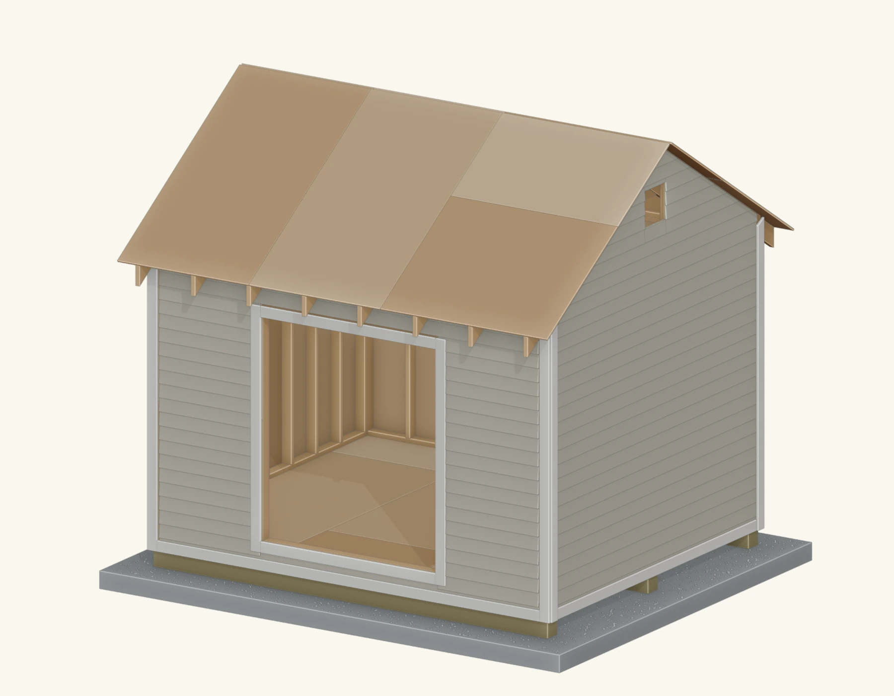 Finish the siding around the door opening and fit the trim.