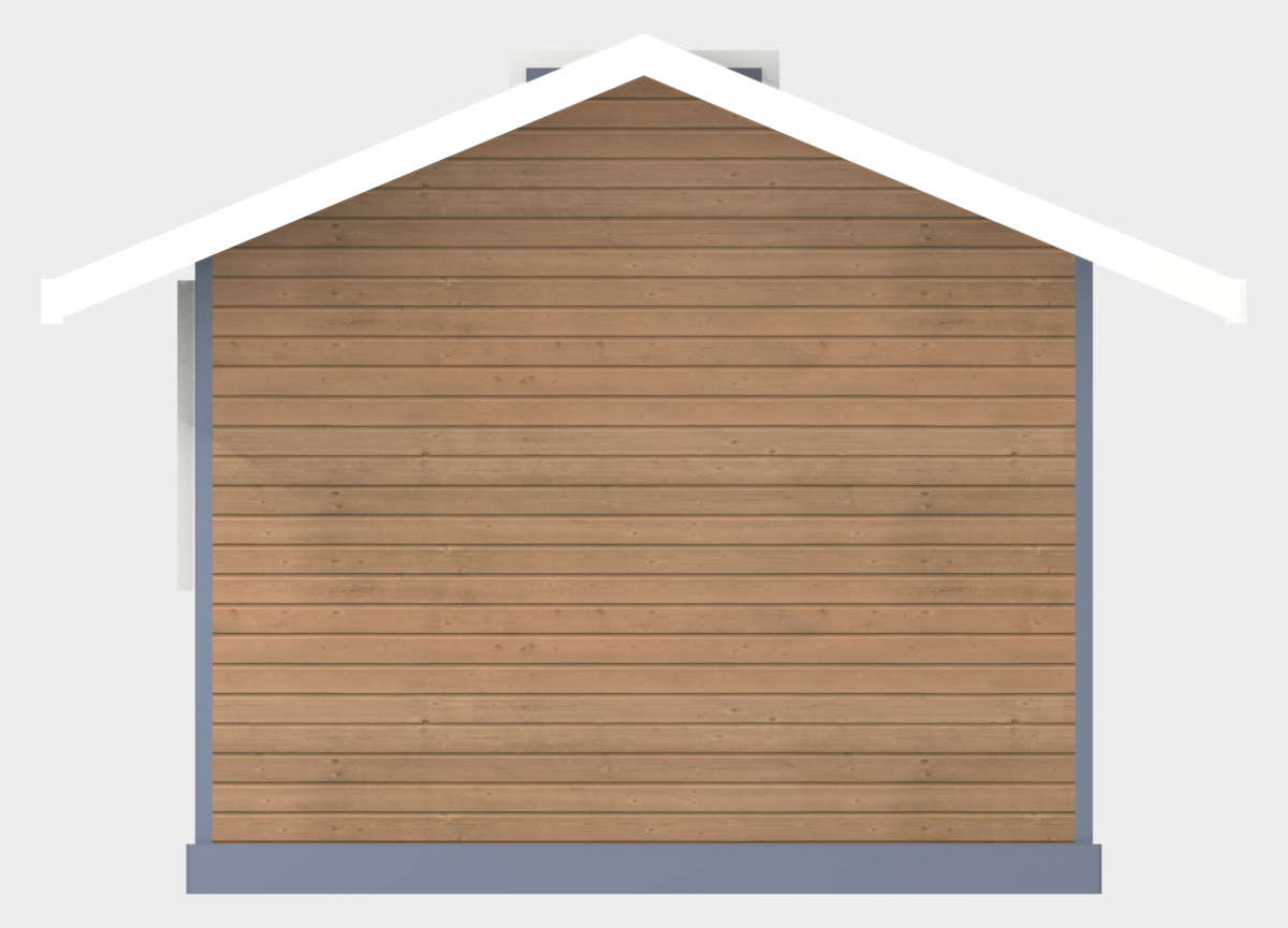 10x12 Storage Shed 10x12 - Right Elevation - solid back gable end