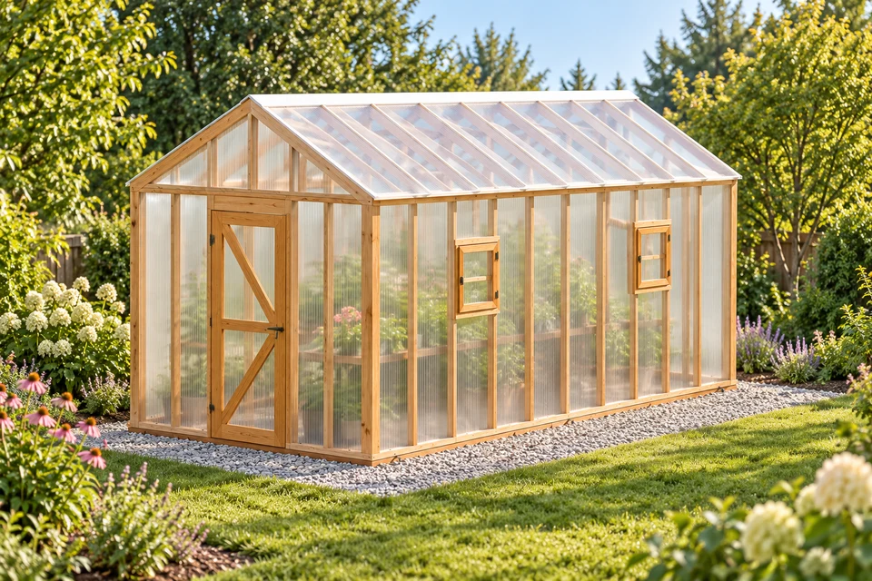 10x20 Gable Greenhouse design visualization