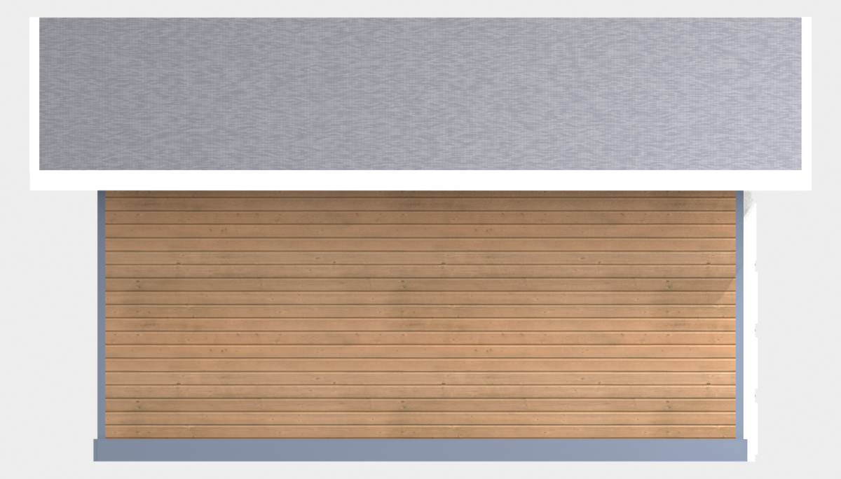 12x16 Garage Shed 12x16 - Back Elevation - solid 16ft eave wall