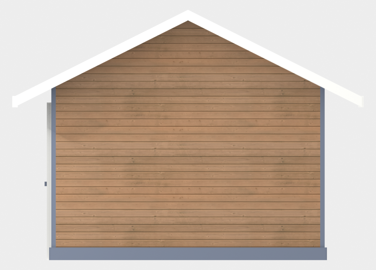12x16 Garage Shed 12x16 - Right Elevation - vented gable end