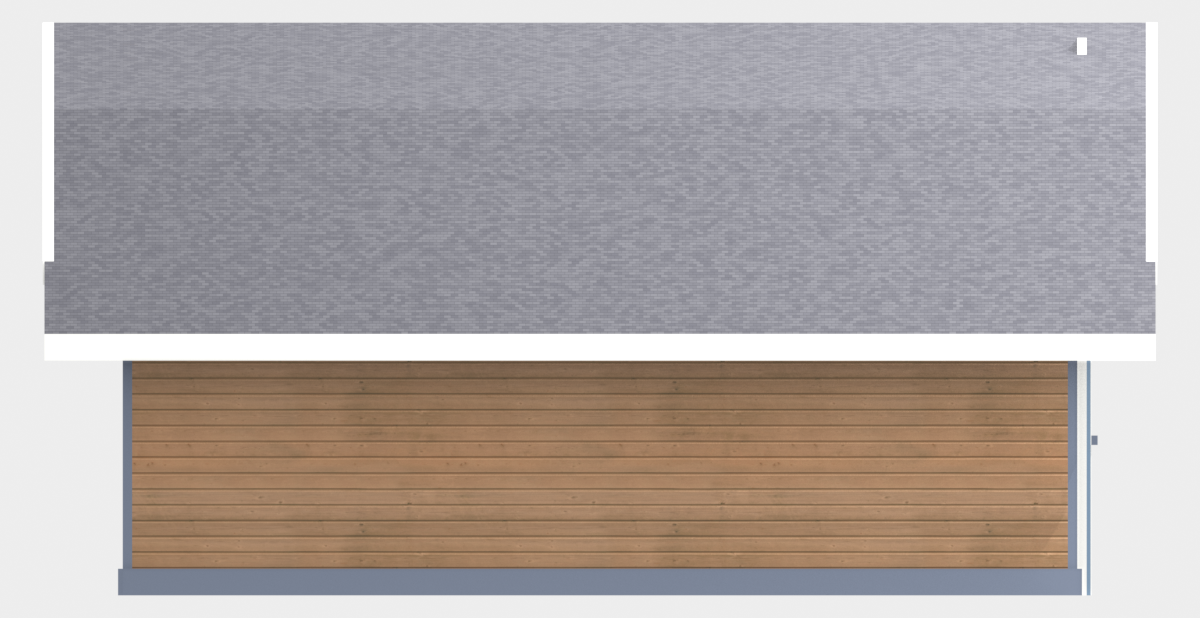 12x20 Gambrel Barn Shed 12x20 - Back Elevation - solid 20ft eave wall
