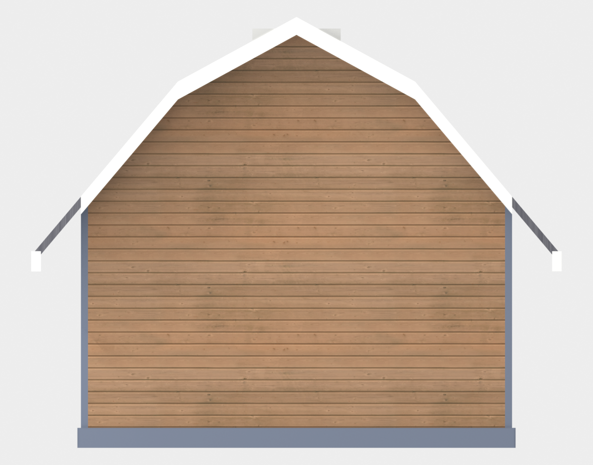 12x20 Gambrel Barn Shed 12x20 - Right Elevation - solid gambrel gable end