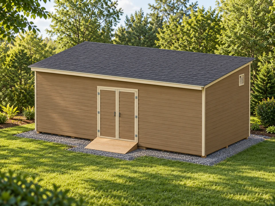 12x24 Lean-to Storage Shed design visualization