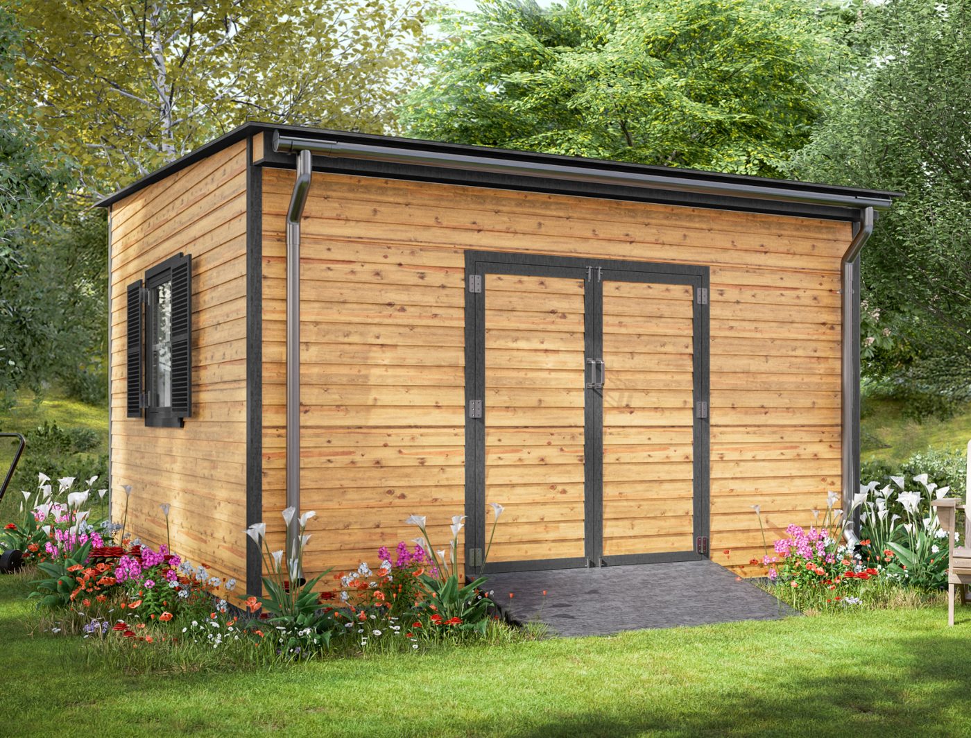 14x14 Lean-to Garden Shed 14x14