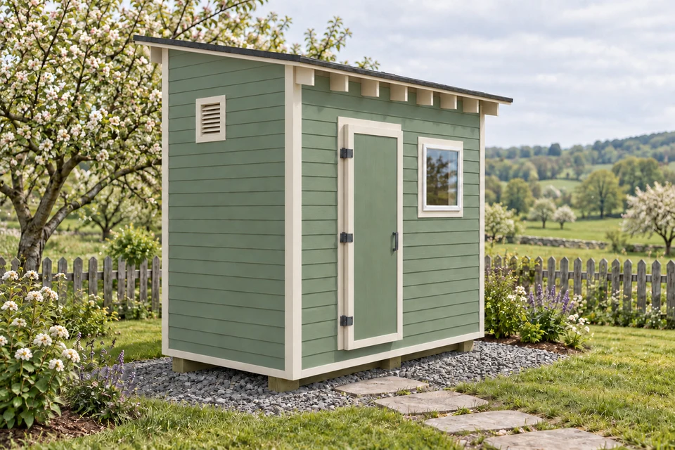 6x10 Lean-to Storage Shed design render
