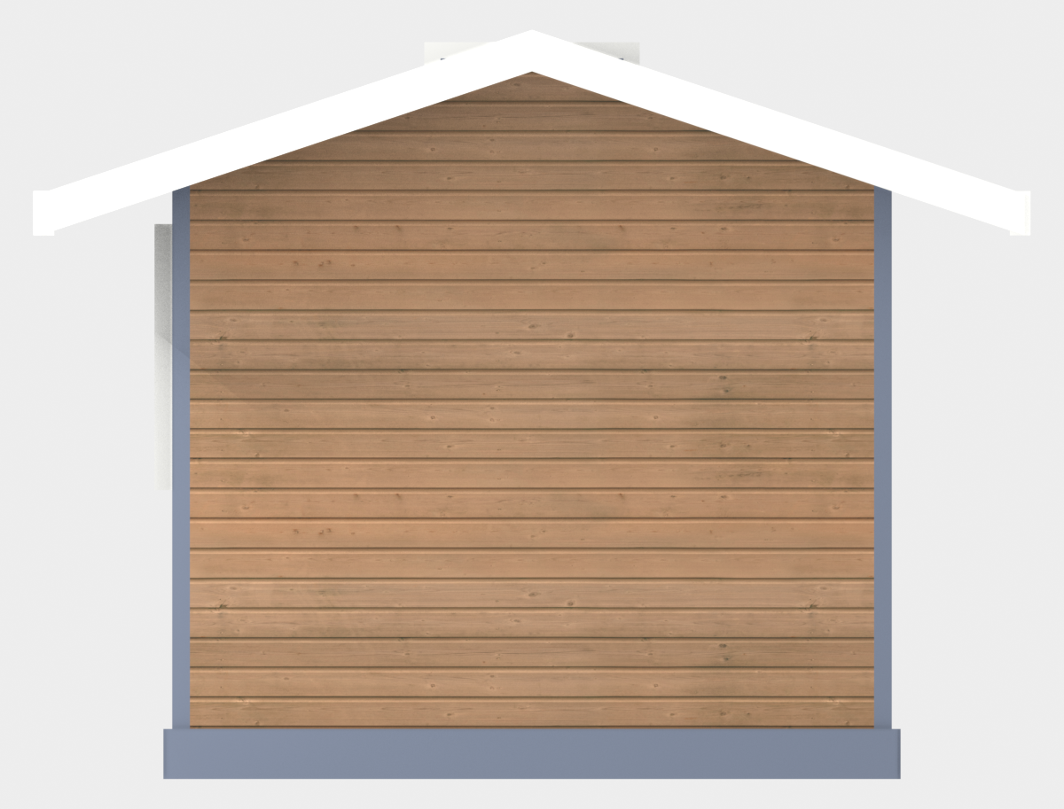 8x10 Garden Shed 8x10 - Right Elevation - solid back gable end