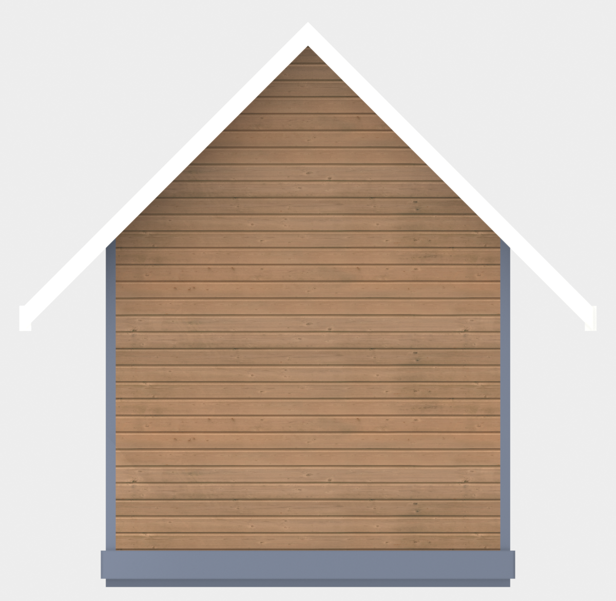 8x10 Storage Shed 8x10 - Right Elevation - solid back gable end