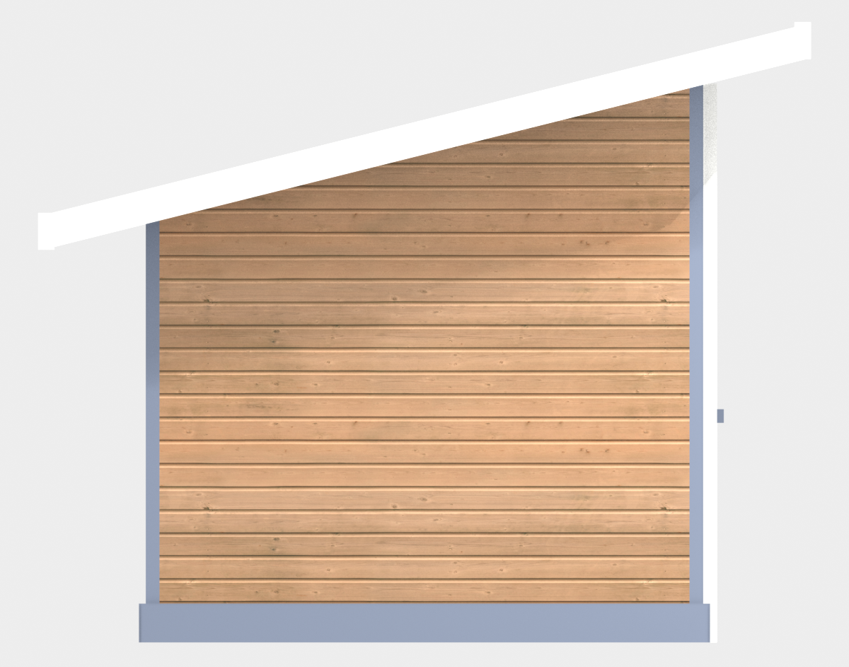 8x12 Lean-To Shed 8x12 - Left Elevation - single roof slope, front to back