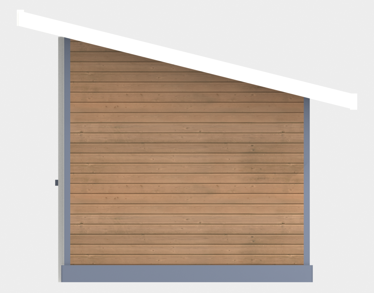 8x12 Lean-To Shed 8x12 - Right Elevation - mirror side wall