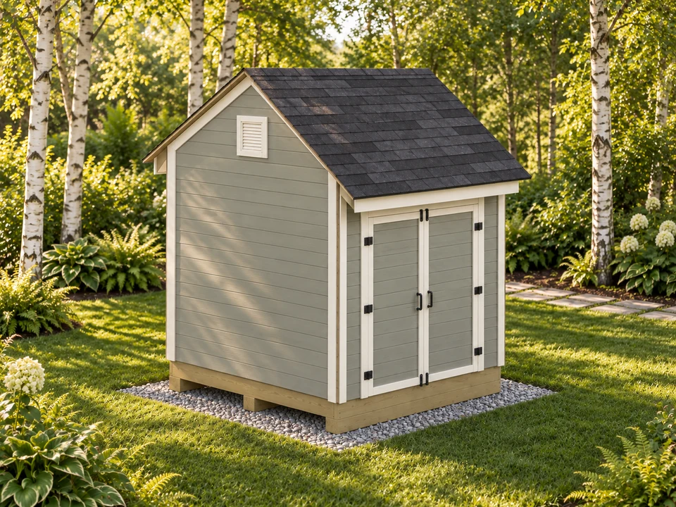 8x8 Storage Shed design render